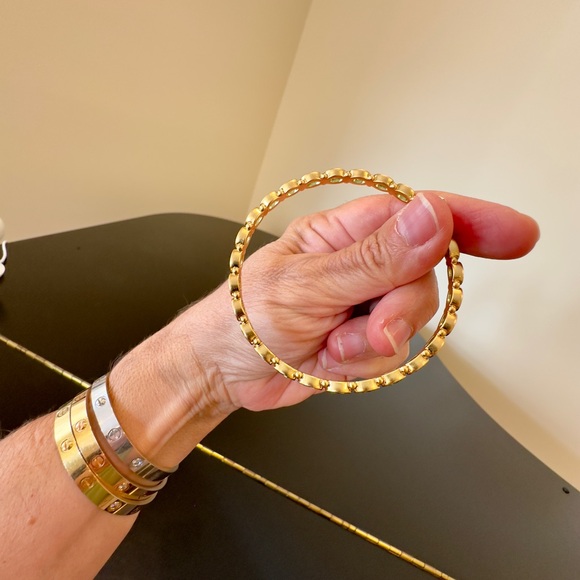 NWT AUTHENTIC LUXURY JULIE VOS CLEAR BAHAMIAN BLUE IMPORTED GLASS BANGLE - Picture 17 of 17